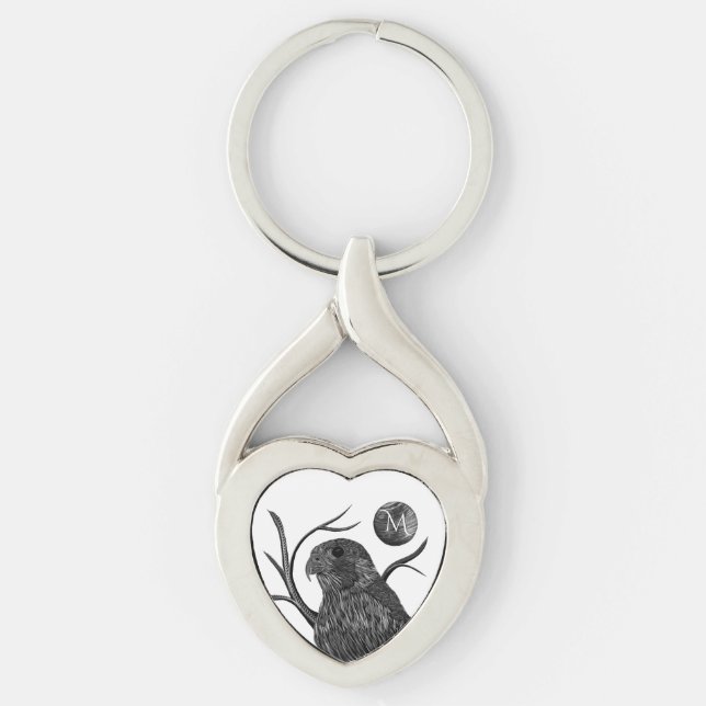 Llavero Monograma de la luna llena del halcón (Anverso)