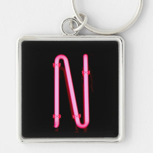 Llavero Monograma de la luz de neón de la letra "N"