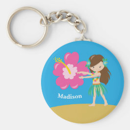 Llavero Monograma de la playa azul de los niños Personaliz