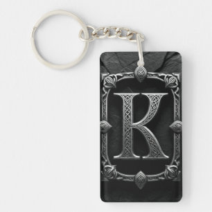 Llavero ⚫ Monograma de letra celta K Diseño de emblema ⚫