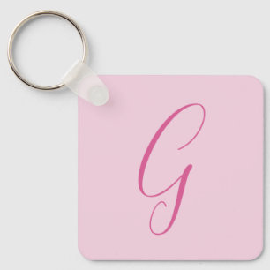 Llavero Monograma de letra inicial rosa claro elegante sen