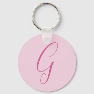 Llavero Monograma de letra inicial rosa claro elegante sen