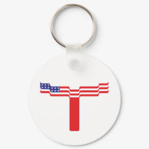 Monograma de letra T con bandera americana