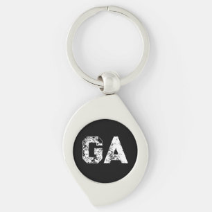 Llavero Monograma de Letras Iniciales Negro Blanco Liso Se