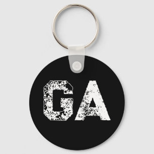 Llavero Monograma de Letras Iniciales Negro Blanco Sencill