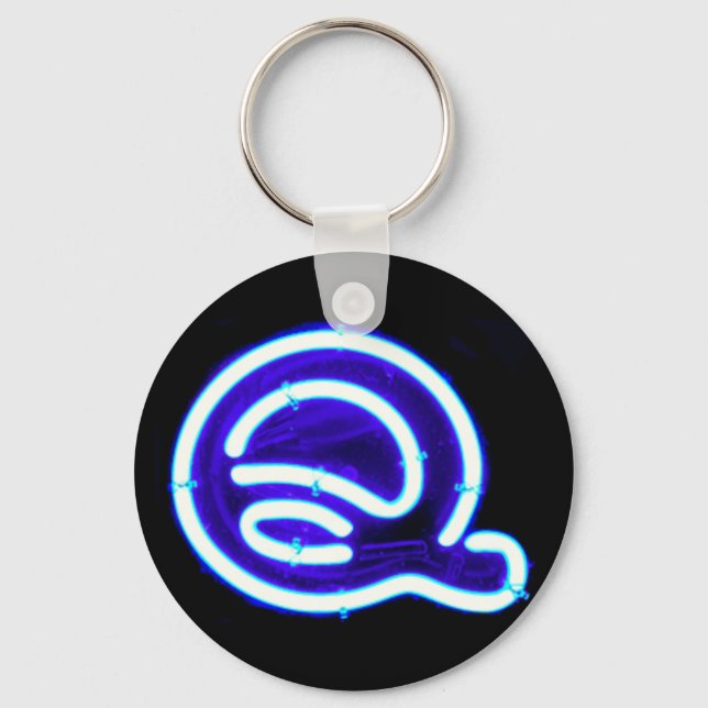 Llavero Monograma de luz de neón "Q" (Anverso)