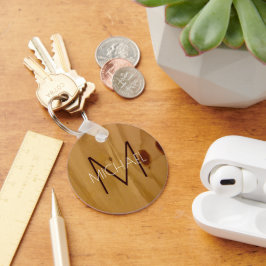 Llavero Monograma de madera rústica