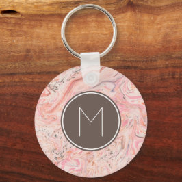 Llavero Monograma de mármol rosa chic