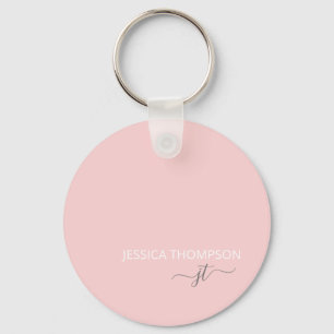 Llavero Monograma de nombre personalizado moderno rosa rub