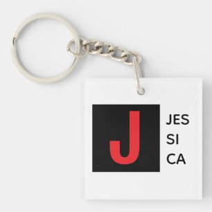Llavero Monograma de nombre profesional elegante moderno
