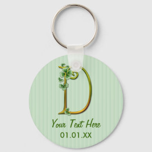 Llavero Monograma de oro irlandés D-Personalizar