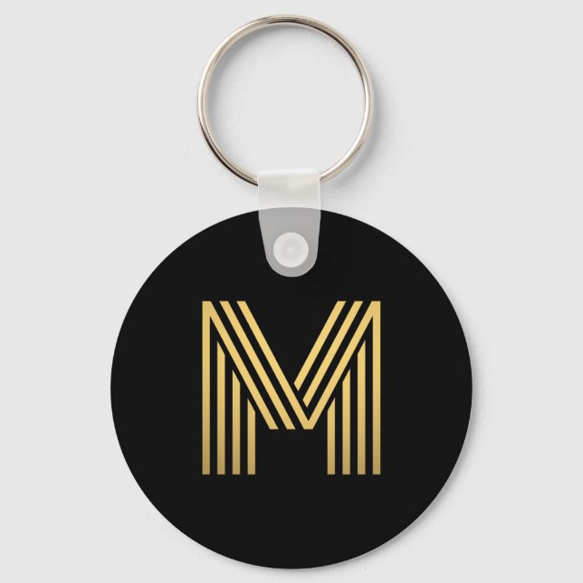 Llavero Monograma de oro moderno (Anverso)