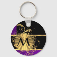 Monograma de oro morado y negro
