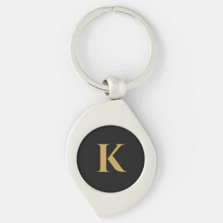 Llavero Monograma de oro negro de lujo K