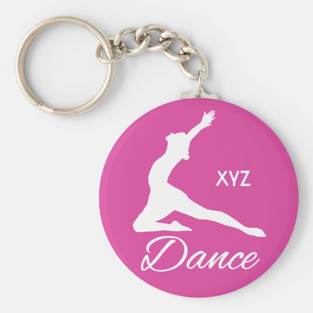 Llavero Monograma de personalizado de danza y cadenas de c (Frente)