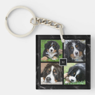 Llavero Monograma de personalizado de la familia gris mode