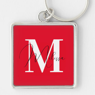 Llavero monograma de personalizado de moda elegante de pop