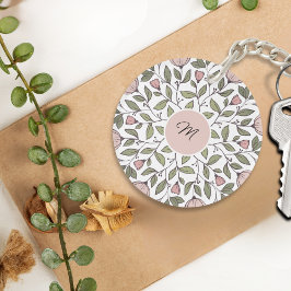 Llavero Monograma de Personalizado floral Delicado