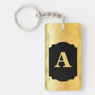 Llavero Monograma de personalizado negro metálico dorado