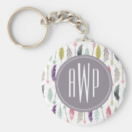 Llavero Monograma de plumas y flechas