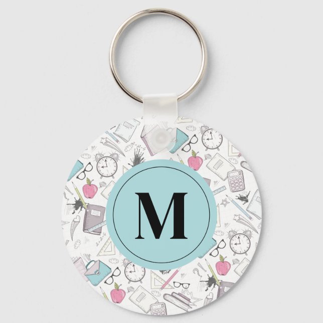 Llavero Monograma de profesor burdo (Anverso)