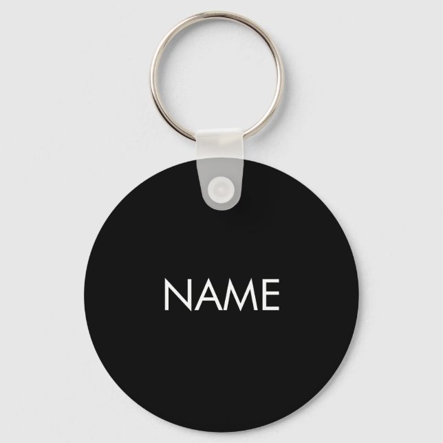 Llavero monograma de texto de nombre personalizado en blan (Anverso)