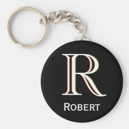 Llavero Monograma de tres capas personalizado con nombre