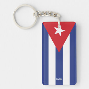 Llavero Monograma del Personalizado de Bandera de Cuba