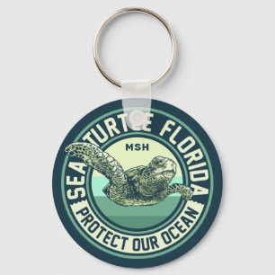 Llavero Monograma del Personalizado de protección de tortu