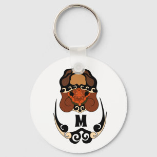 Llavero Monograma divertido de escalado de tortuga