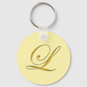 Llavero Monograma dorado L personalizado