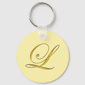 Llavero Monograma dorado L personalizado