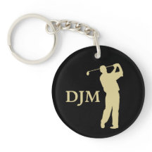 Monograma dorado Silhouette Golfer