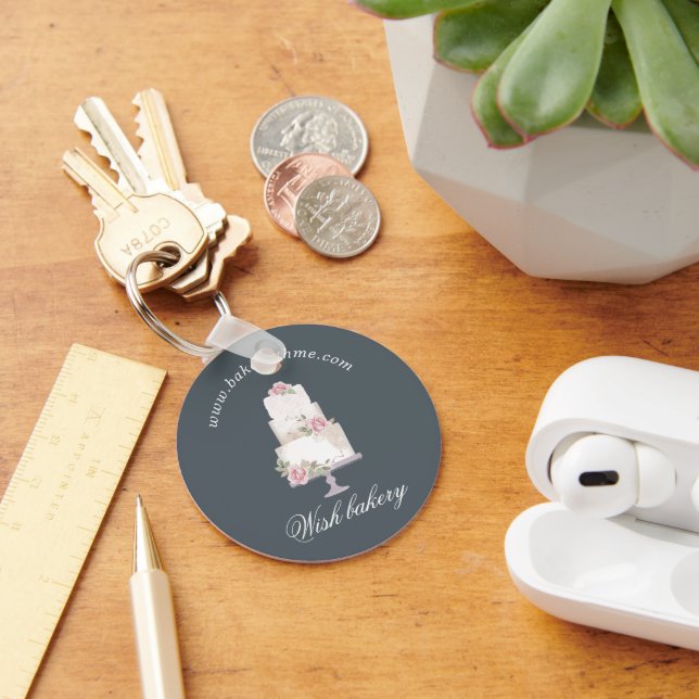 Llavero monograma elegante de panadería de tres niveles (Escritorio )