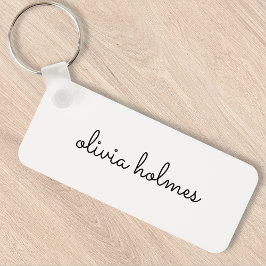 Llavero Monograma elegante | Guión blanco Minimalista mode