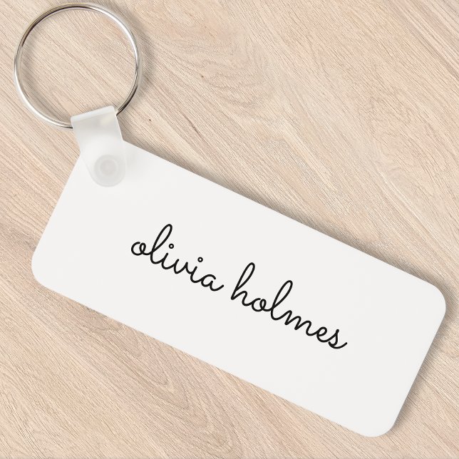 Llavero Monograma elegante | Guión blanco Minimalista mode (Subido por el creador)