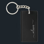 Llavero Monograma elegante Minimalista blanco negro y mode<br><div class="desc">Presentamos nuestra Colección de Monogramas Modernos Minimalistas en Blanco y Negro: Adopte la simplicidad y la sofisticación con nuestros diseños minimalistas, curados para elevar su estilo sin esfuerzo. Esta colección, elaborada con gran interés para la estética moderna, presenta elegantes diseños en blanco y negro acentuados por monogramas personalizados. Desde papel...</div>