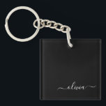 Llavero Monograma elegante Minimalista blanco negro y mode<br><div class="desc">Presentamos nuestra Colección de Monogramas Modernos Minimalistas en Blanco y Negro: Adopte la simplicidad y la sofisticación con nuestros diseños minimalistas, curados para elevar su estilo sin esfuerzo. Esta colección, elaborada con gran interés para la estética moderna, presenta elegantes diseños en blanco y negro acentuados por monogramas personalizados. Desde papel...</div>