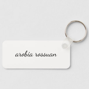 Llavero Monograma Elegante Personalizado con Letra Blanc