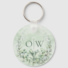 Llavero Monograma Eucalyptus Botánico Favor de la Boda