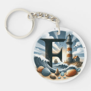 Llavero Monograma F del faro marino oceánico