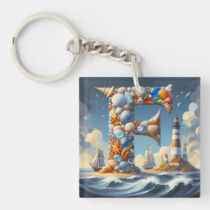 Llavero Monograma F del faro marino oceánico