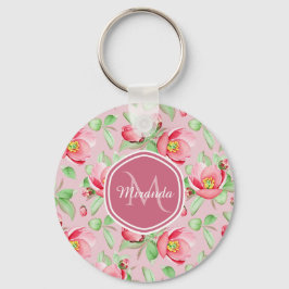 Llavero Monograma Flor de Manzano Rosa