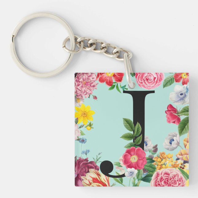 Llavero Monograma floral (Frente)