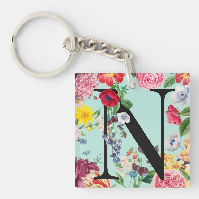 Llavero Monograma floral (Frente)