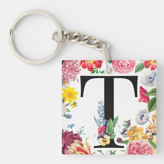 Llavero Monograma floral (Frente)