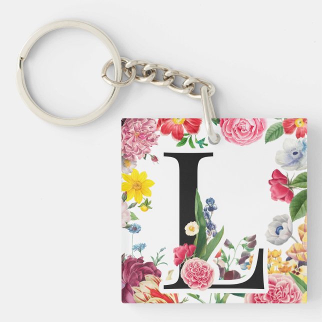 Llavero Monograma floral (Frente)