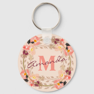 Llavero Monograma floral