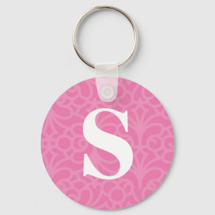 Llavero Monograma floral adornado - letra S