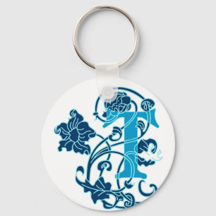 Llavero Monograma floral Art Nouveau T